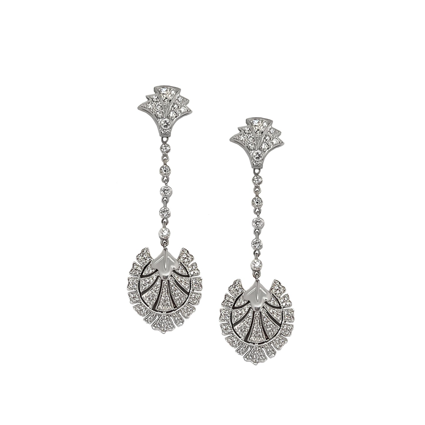 Pendientes de oro blanco con diamantes